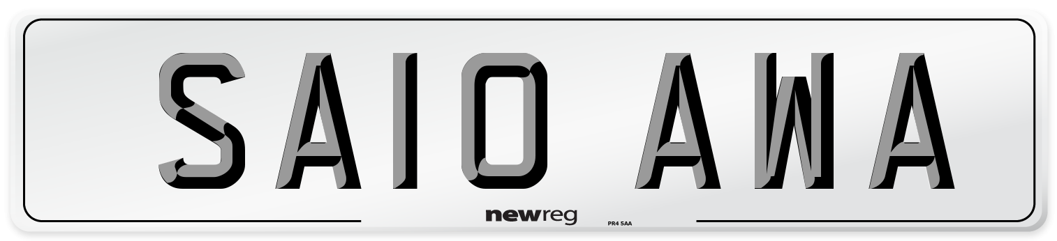 SA10 AWA Number Plate from New Reg